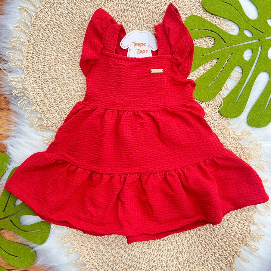 Vestido com Lacinho nas Costas - Vermelho